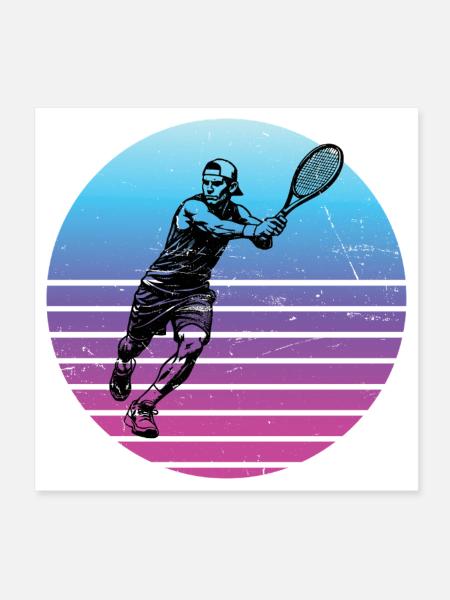 Geschenkidee für einen Tennis mit Tennis - Poster 20x20 cm - Weiß - Vorne