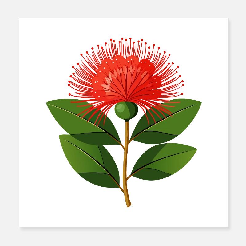 Fleur de Pohutukawa Poster 20 x 20 cm