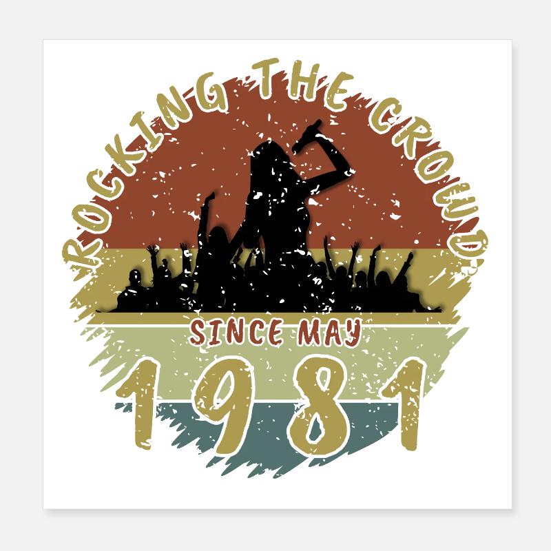 45th Birthday Rocking the crowd SNG 05/1981 Poster 8" x 8" (20x20 cm)