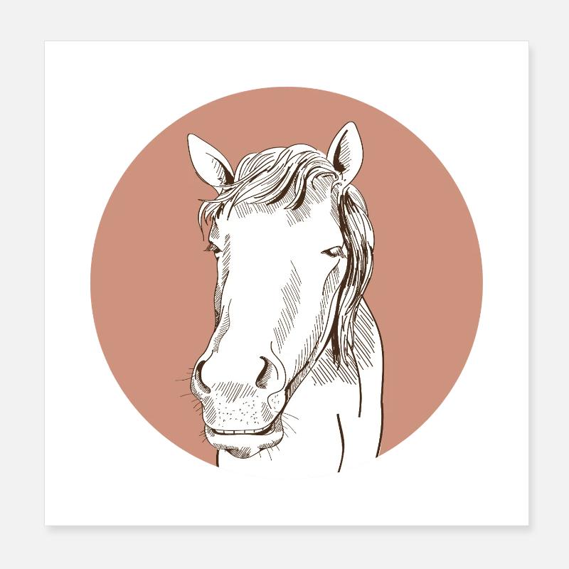 Pferd Poster 20x20 cm