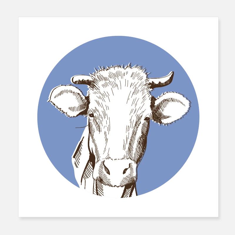 Cow Poster 8" x 8" (20x20 cm)