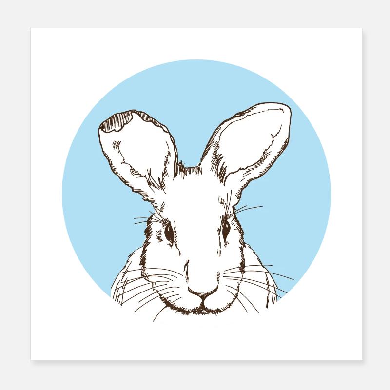 Rabbit Poster 8" x 8" (20x20 cm)