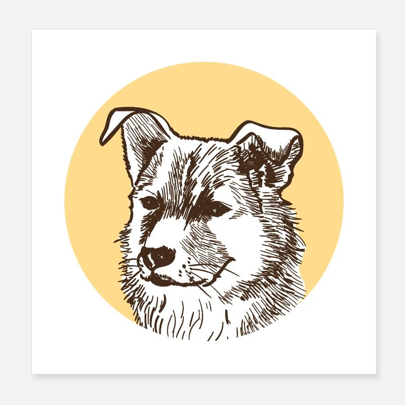 Chien Poster 20 x 20 cm