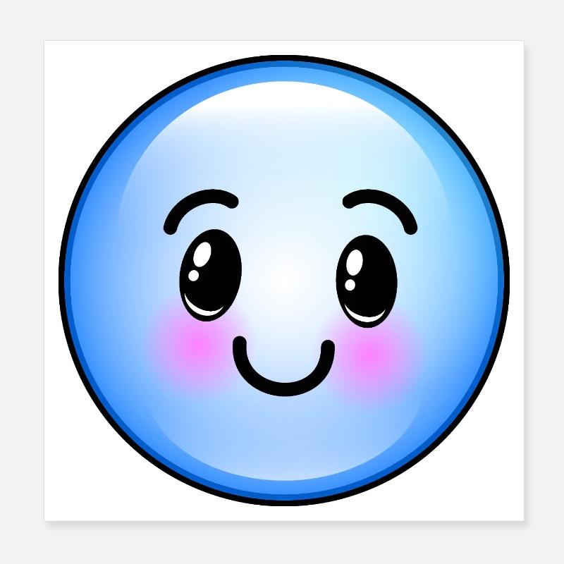 Cute Blue Bubble Poster 8" x 8" (20x20 cm)