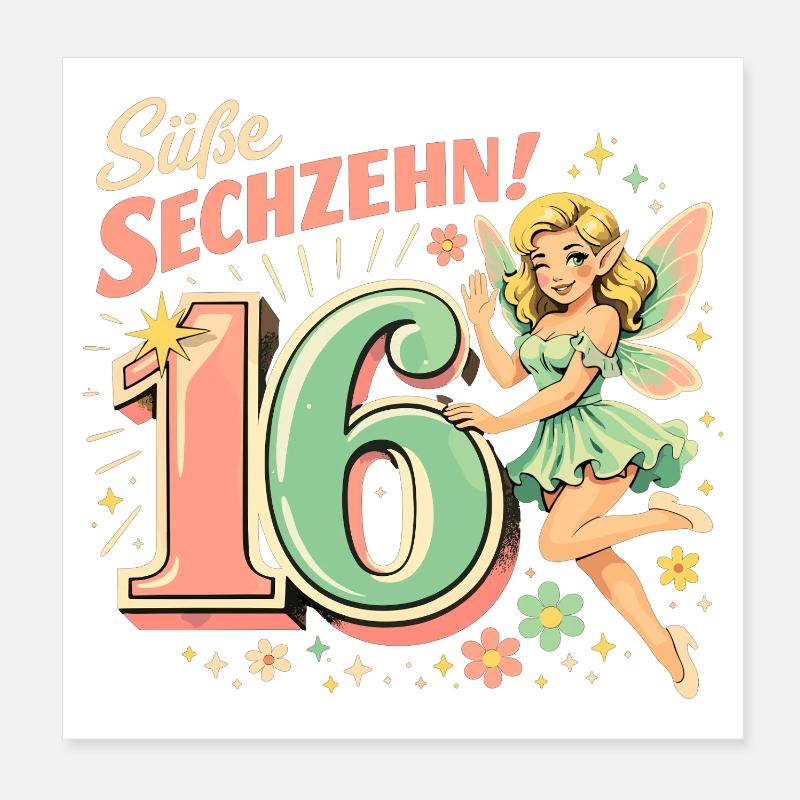 Retro Elfe 16 – Vintage Werbeprint in Pastell Poster 20x20 cm