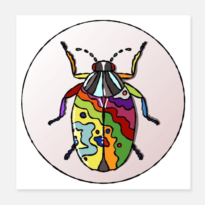 Lebender Regenbogenkäfer Poster 20x20 cm
