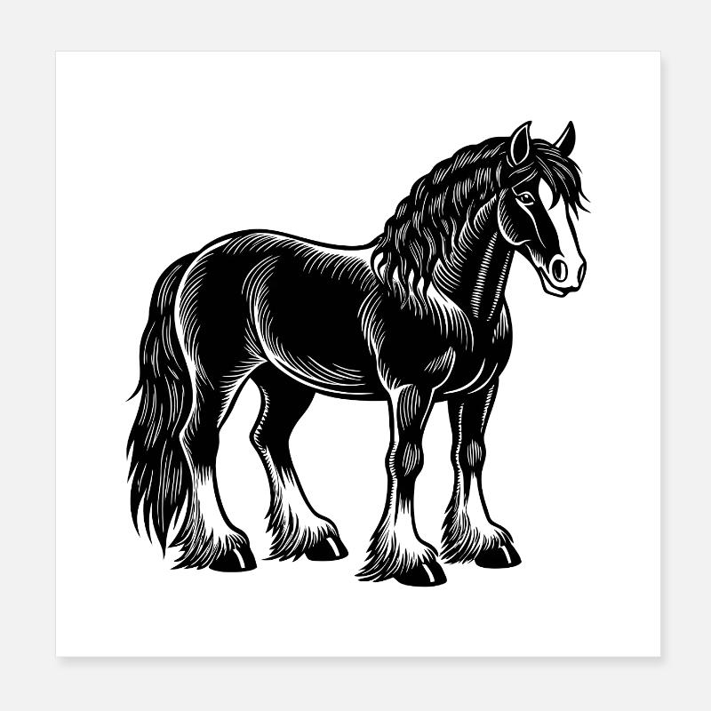 Clydesdale Pferd Poster 20x20 cm