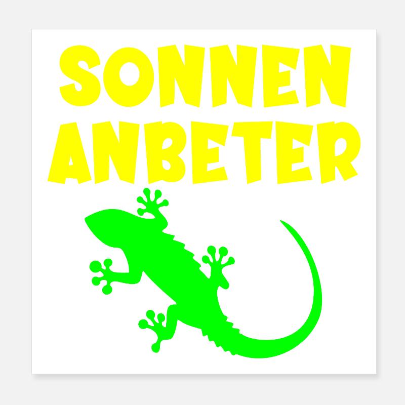 Sonnenanbeter Eidechse - Sommer Sonne Poster 20x20 cm