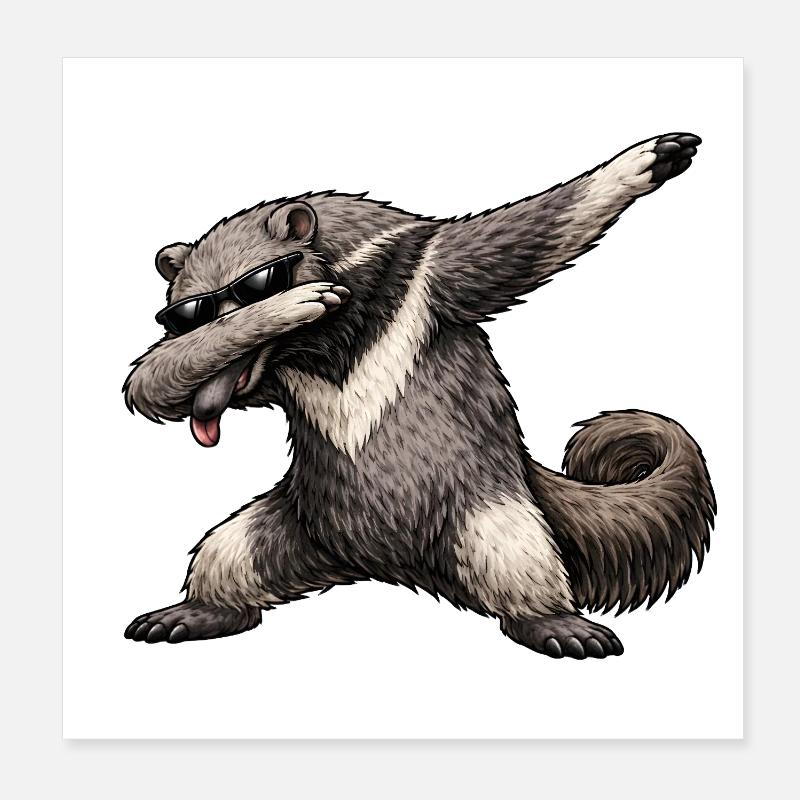 Dabbing Ameisenbär Poster 20x20 cm