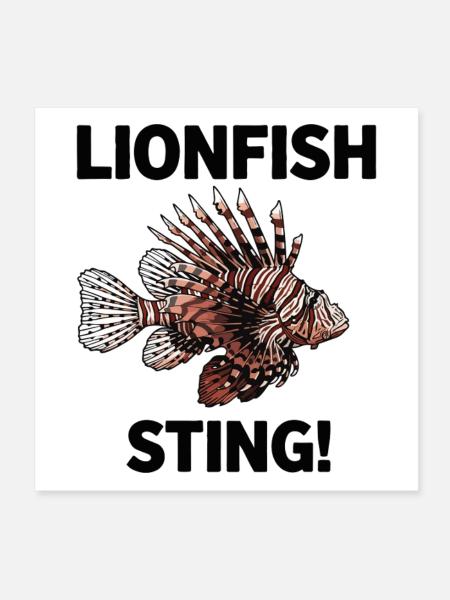 Rascasse Volante Lionfish Danger Sting Noir - Poster 20 x 20 cm - blanc - Devant
