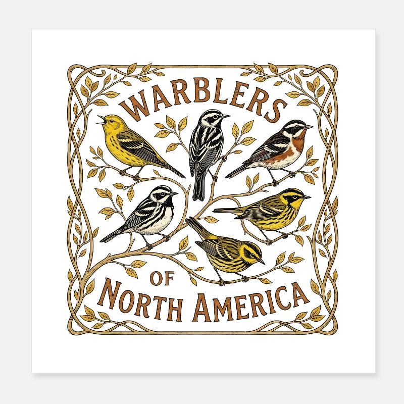 Vögel Poster 20x20 cm