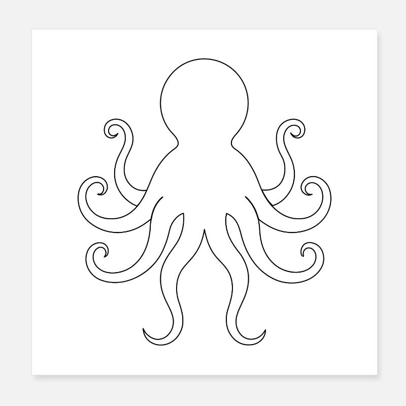 Octopus Poster 8" x 8" (20x20 cm)
