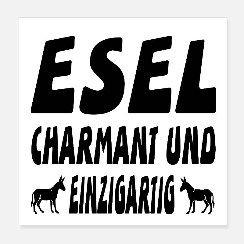 Esel Poster 20x20 cm