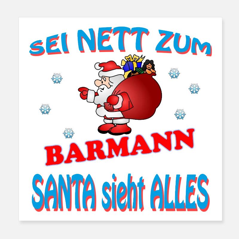 SANTA BARMANN Poster 20x20 cm