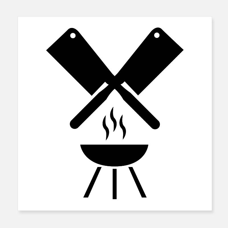 Grillen Poster 20x20 cm