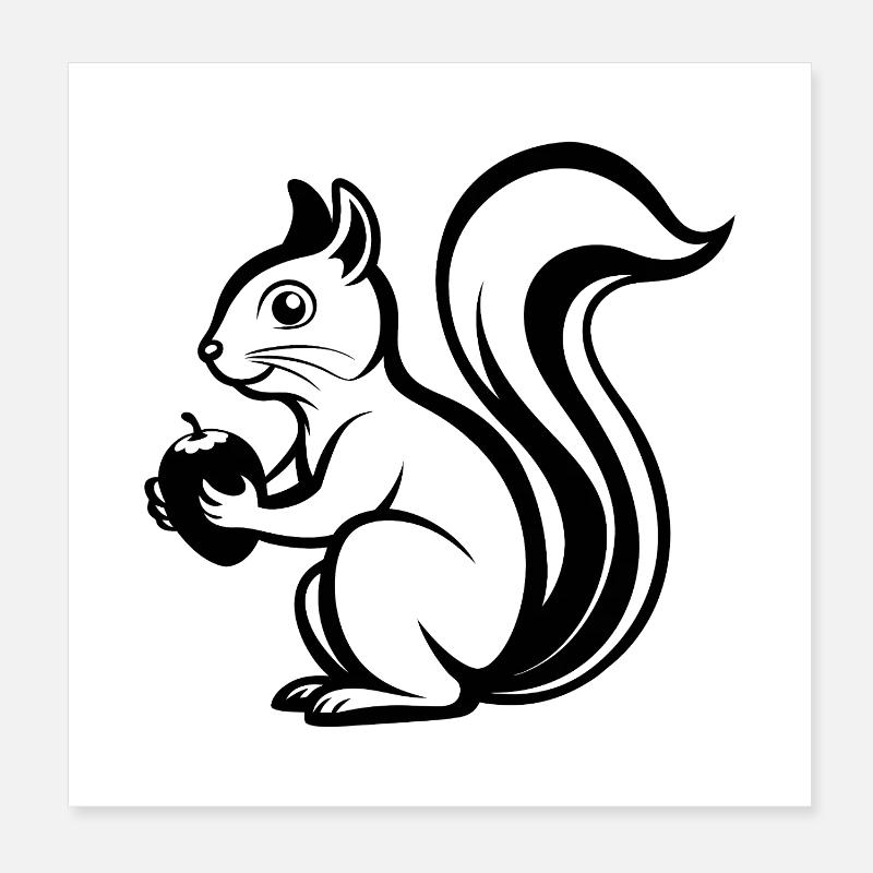 Eichhörnchen, das die Nuss hält Poster 20x20 cm