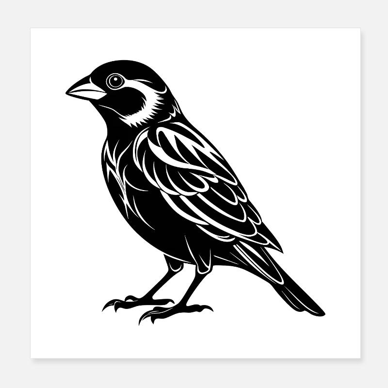 Sparrow Poster 20 x 20 cm