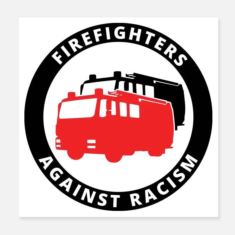 Symbole des pompiers contre le racisme Poster 20 x 20 cm