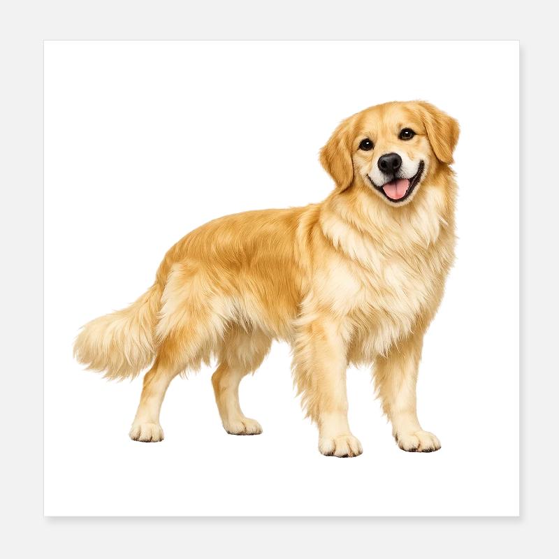 Golden Retriever souriant Poster 20 x 20 cm