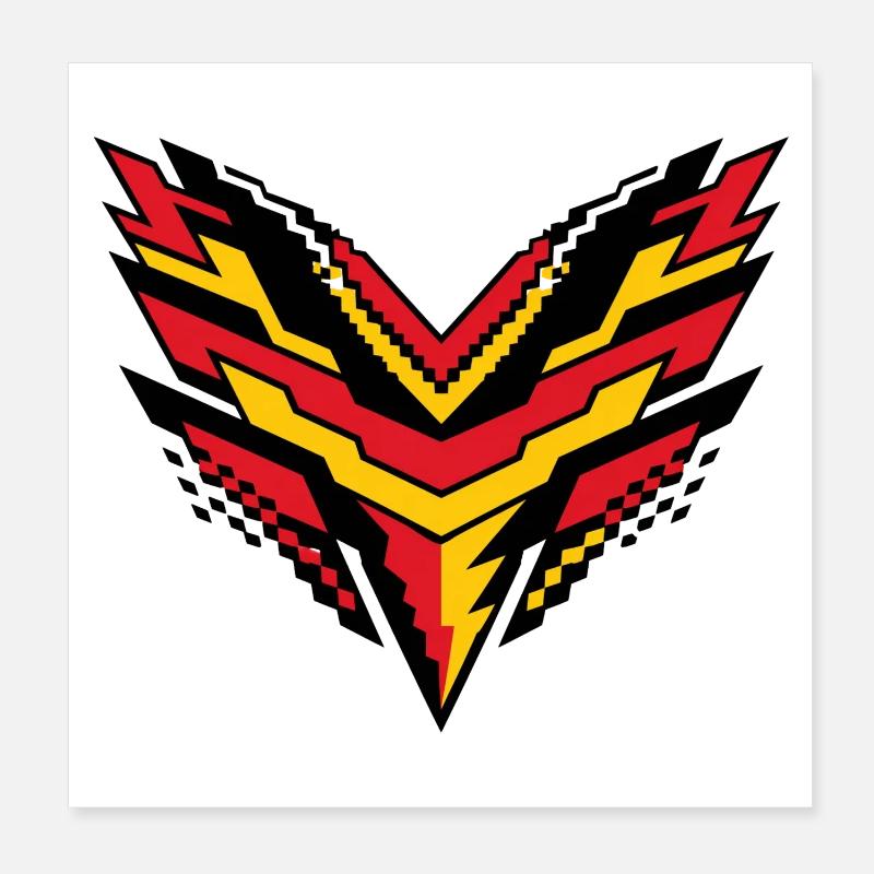 V-Pixelsturm Kontrast-Logo Poster 20x20 cm