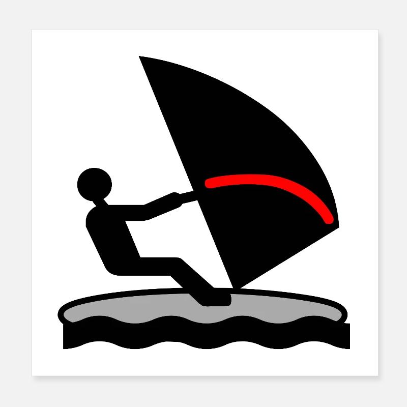 Surfen Poster 20x20 cm