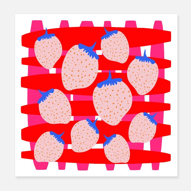 Erdbeeren Poster 20x20 cm