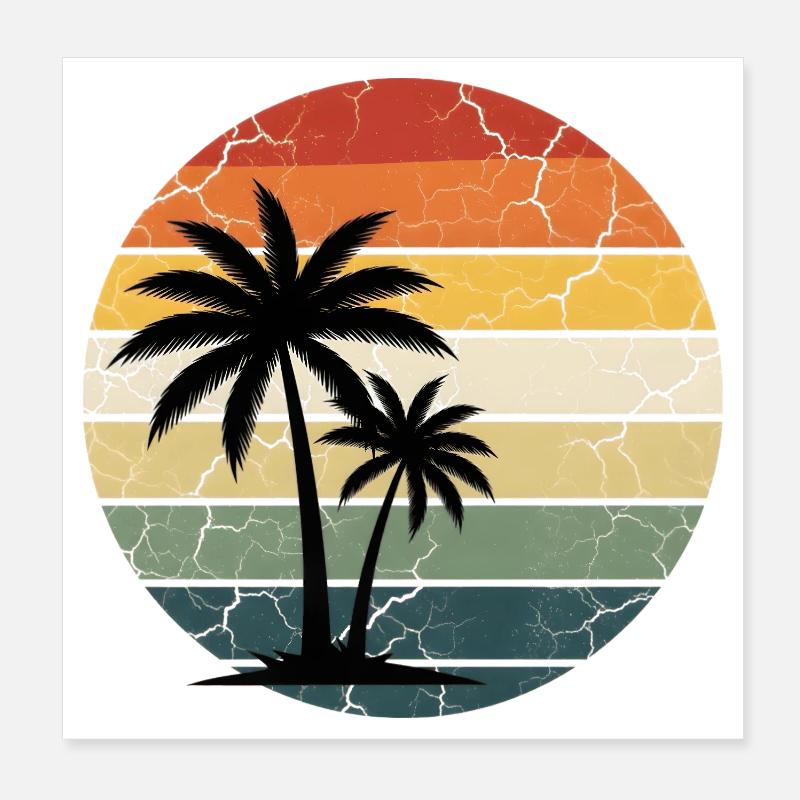 Tropical Beach Vacation Poster 8" x 8" (20x20 cm)