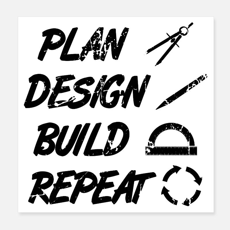 Planifier, Construire, Répéter Poster 20 x 20 cm