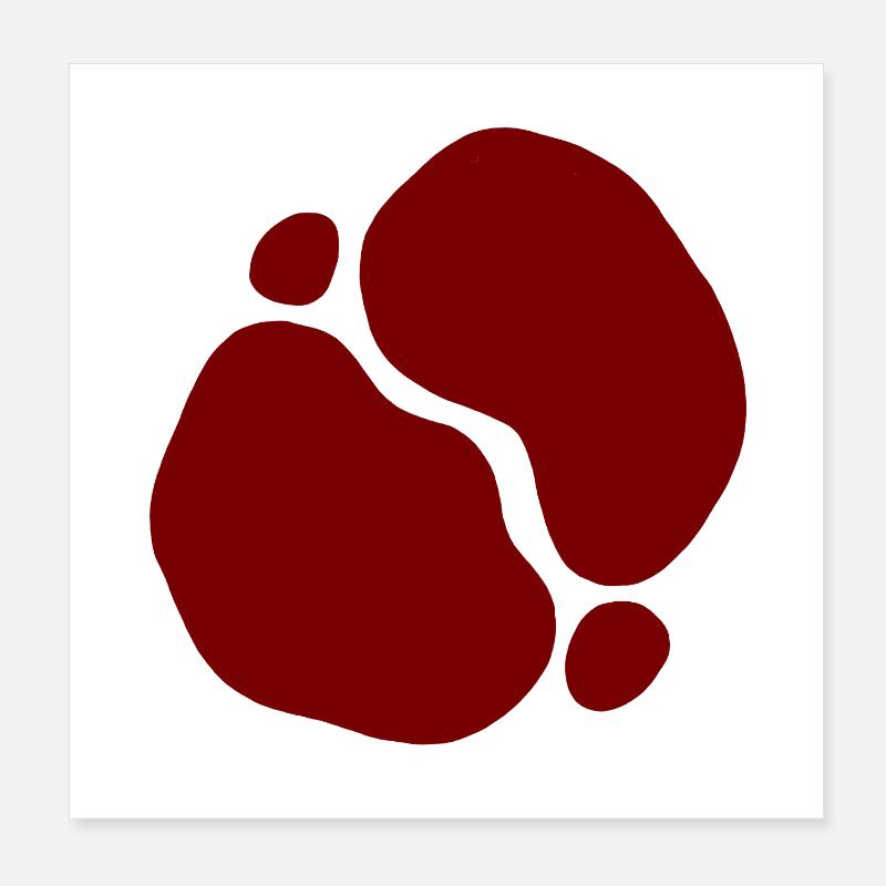 Rote Organische Formen transparentes Design Poster 20x20 cm