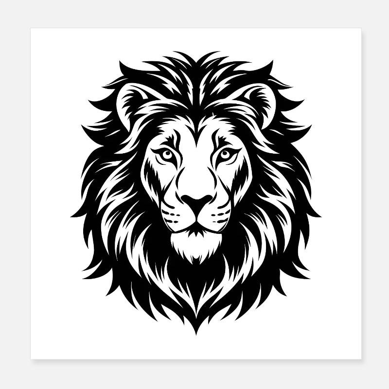 Lion head Poster 8" x 8" (20x20 cm)