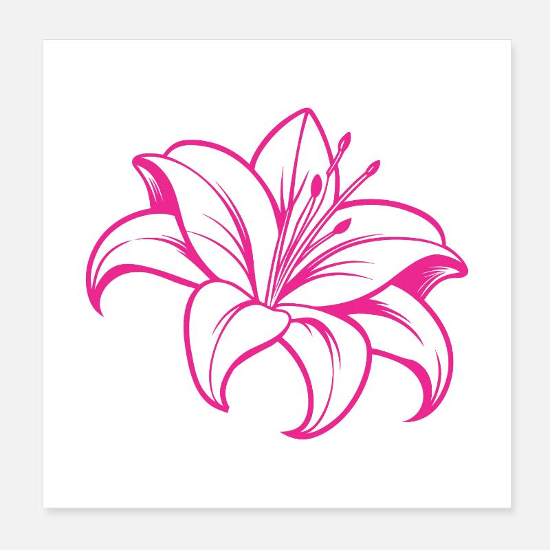 Lily flower Poster 8" x 8" (20x20 cm)