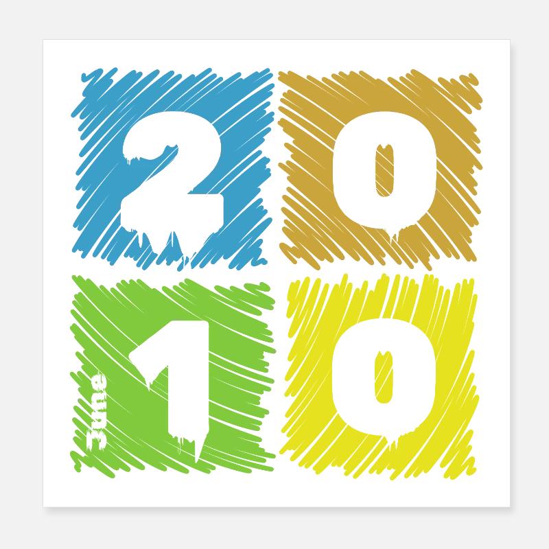 16. Geburtstag Farbige Patches since 06/2010 Poster 20x20 cm