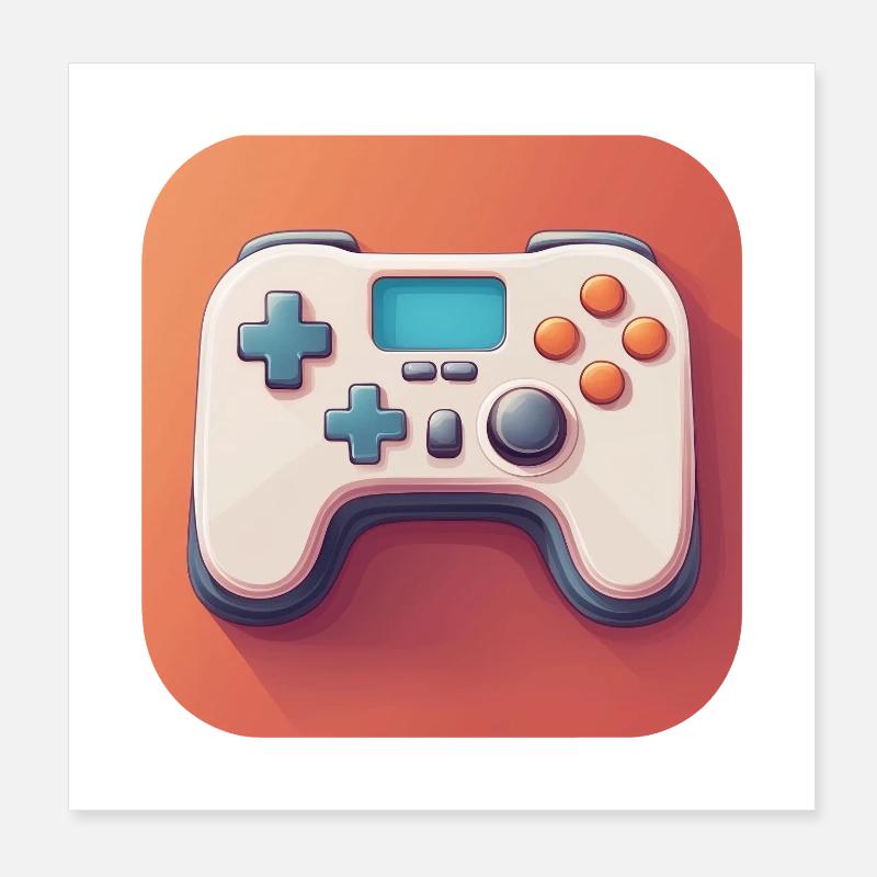Design manette jeu vidéo Poster 20 x 20 cm