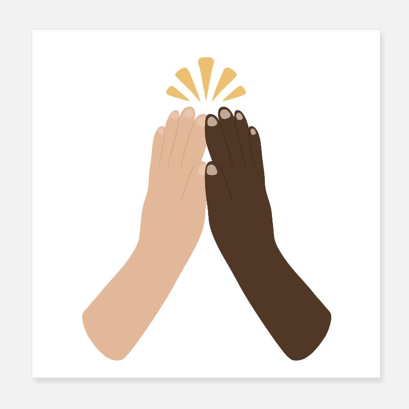 Diverse Hands Clap Unity Poster 8" x 8" (20x20 cm)