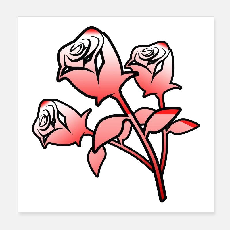 Roses Poster 8" x 8" (20x20 cm)
