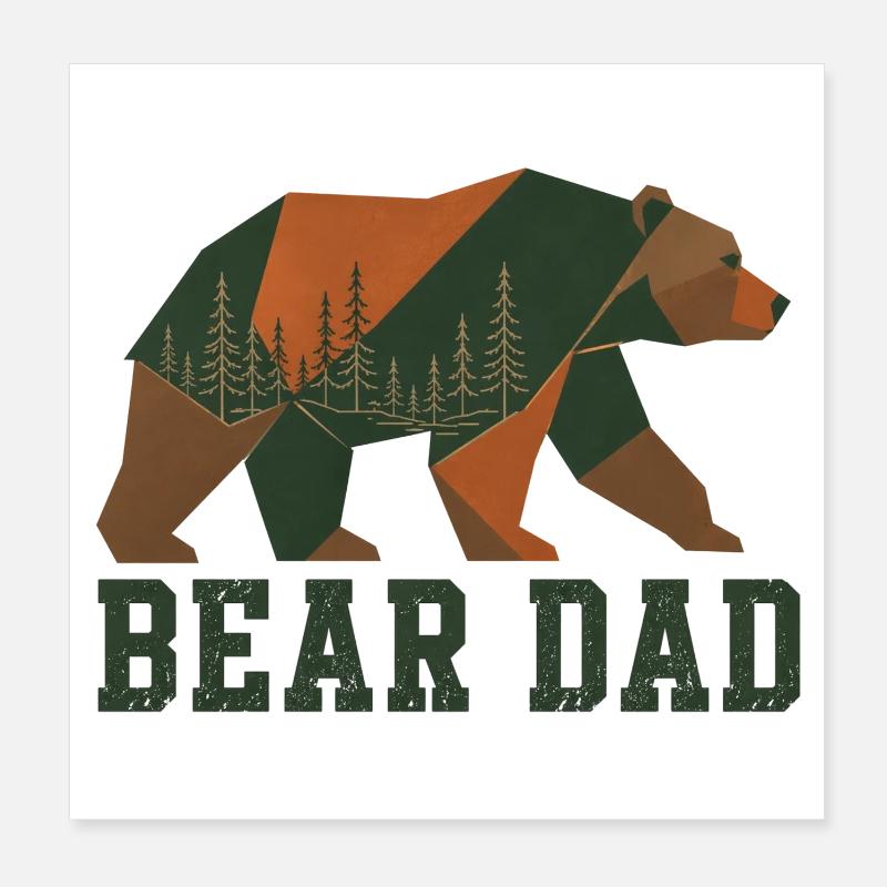Bear Dad Wald Poster 20x20 cm