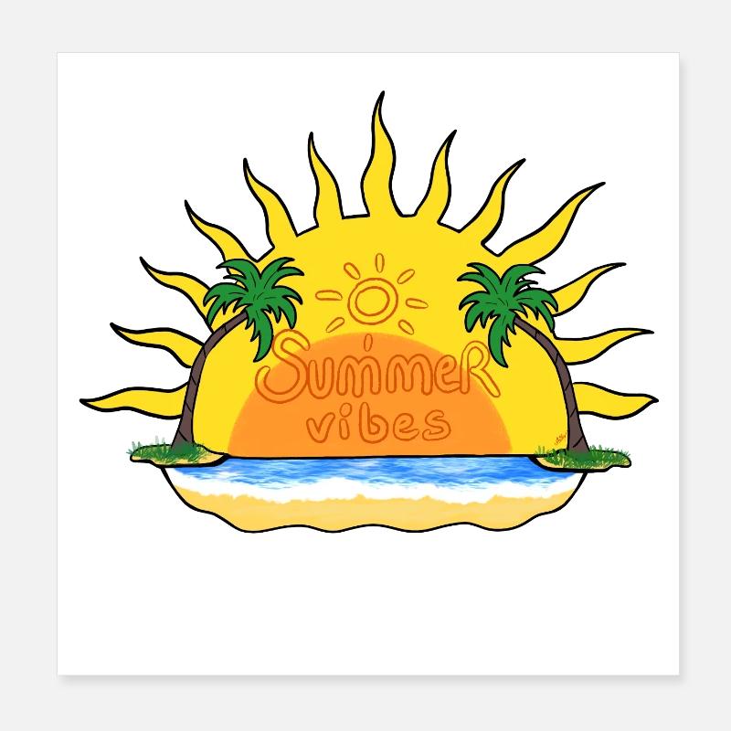 Summer vibes Poster 20 x 20 cm