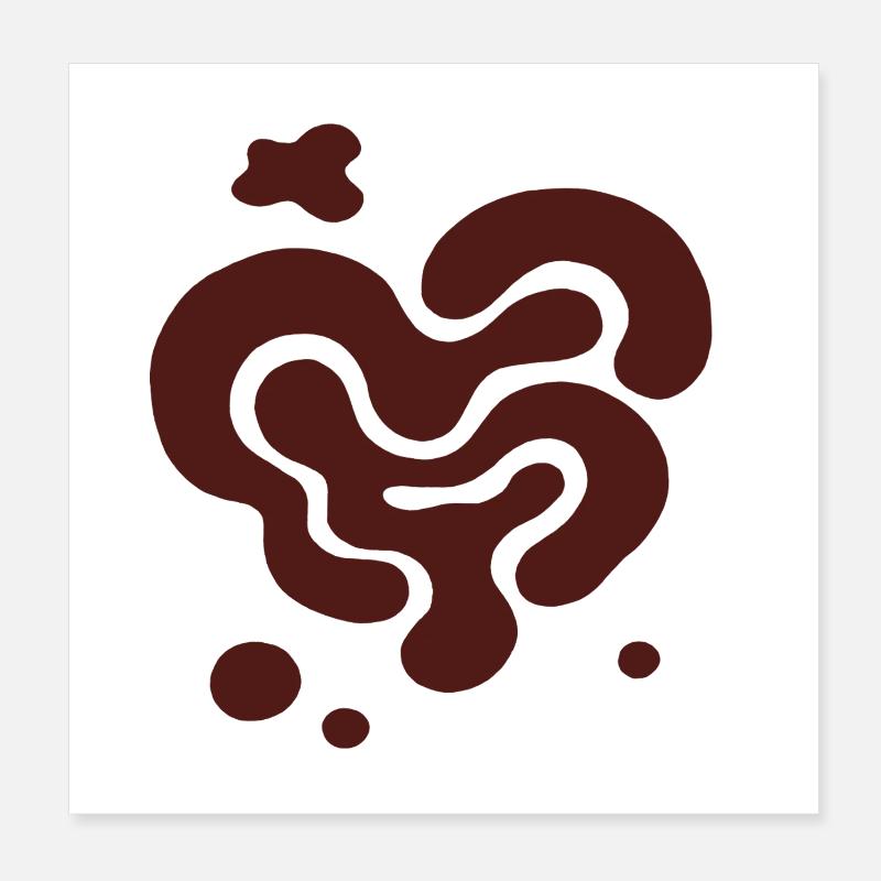 Conception organique en tourbillon de cœur Poster 20 x 20 cm