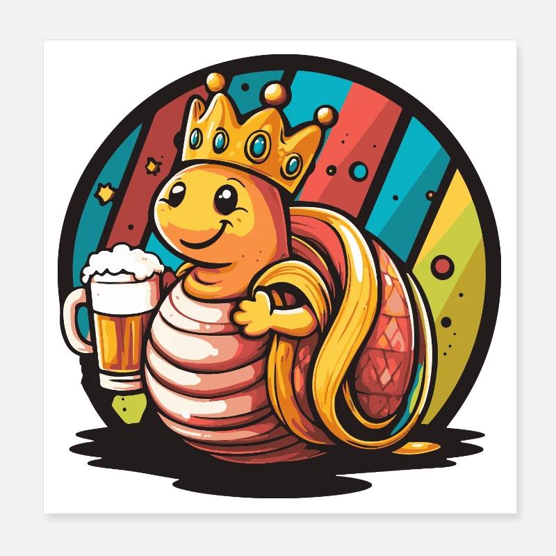 Bière d’escargot drôle Poster 20 x 20 cm