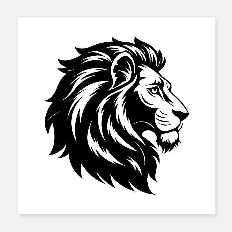 Lion head Poster 8" x 8" (20x20 cm)