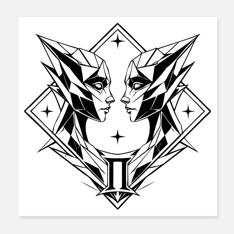 Gemini – Duality & Balance Poster 8" x 8" (20x20 cm)