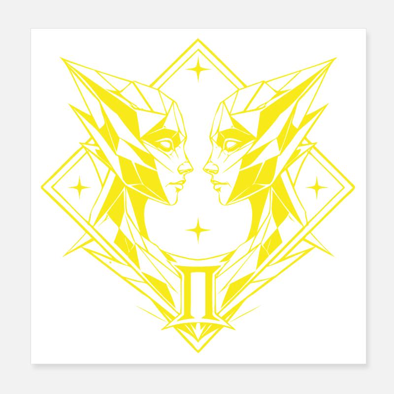 Gémeaux – Dualité et Équilibre Poster 20 x 20 cm
