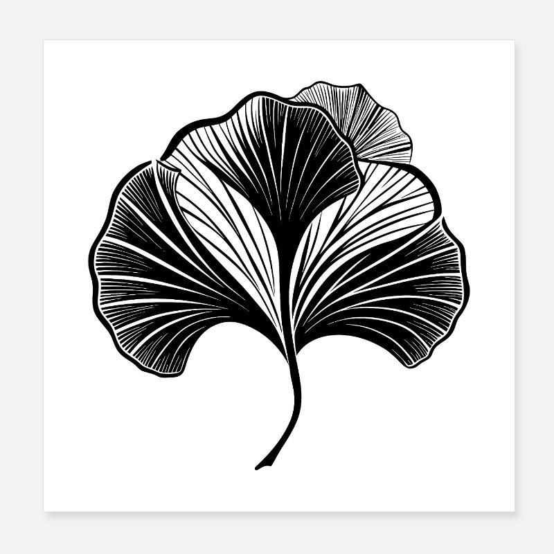 Ginkgo-Blatt Poster 20x20 cm