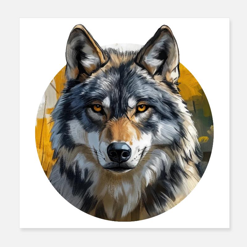 Wolf Design Poster 8" x 8" (20x20 cm)