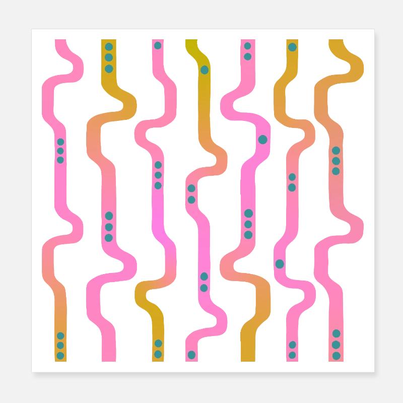 Bandes ondulées L Rayures L Transition Riso Poster 20 x 20 cm