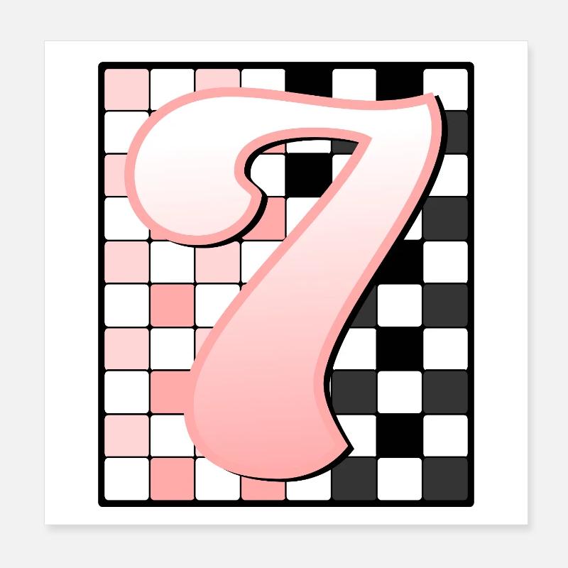 7E ANNIVERSAIRE - CARREAU ROSE Poster 20 x 20 cm