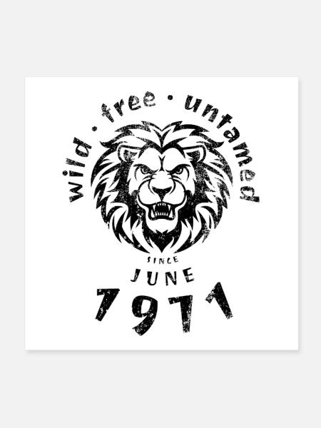 Sauvages, libres et indomptés depuis 06/1971 - Poster 20 x 20 cm - blanc - Devant