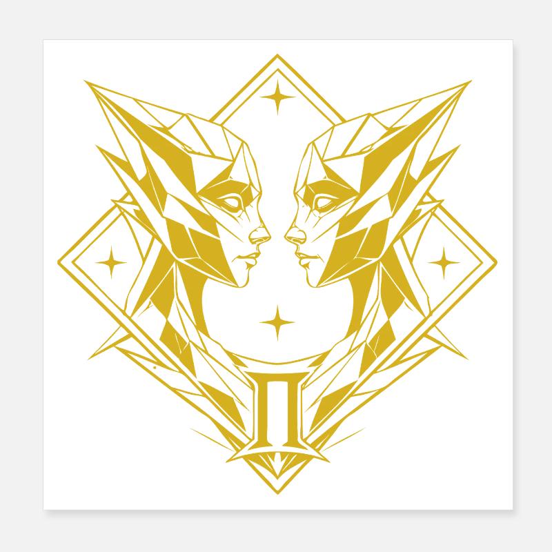 Gémeaux – Dualité et Équilibre Poster 20 x 20 cm