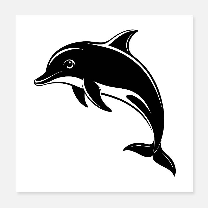 Dolphin Poster 8" x 8" (20x20 cm)