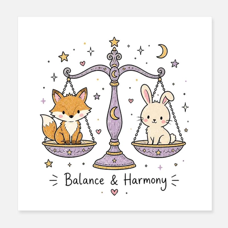 Astro Balance – Équilibre et Harmonie Poster 20 x 20 cm